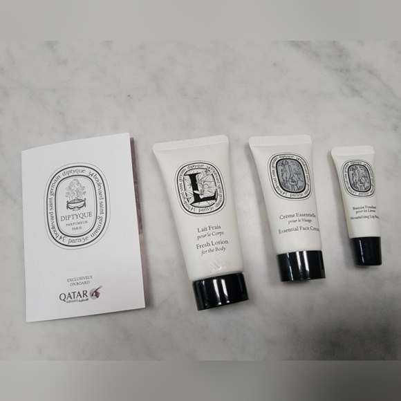 NEW Diptyque Paris x Qatar Airways Body Lotion Face Cream Lip Balm Set